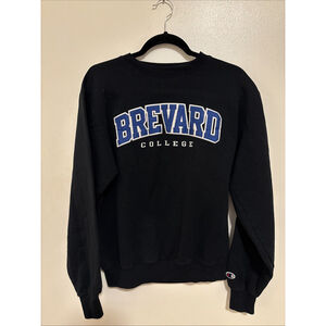 Brevard College NC Vtg Black And Blue Sweatshirt Sz S Champion Pro Fleece